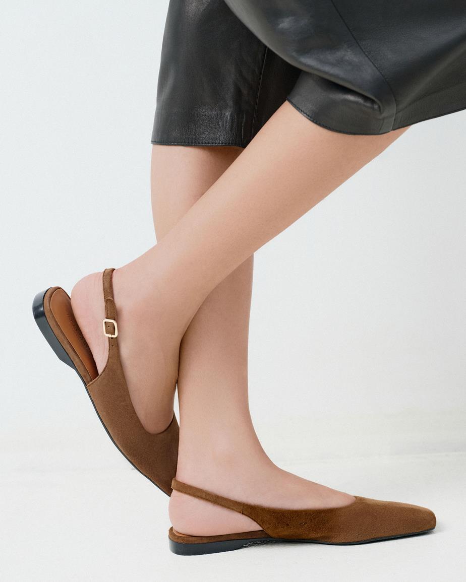 Vagabond Delia Ballerinas - Braunes, Veloursleder