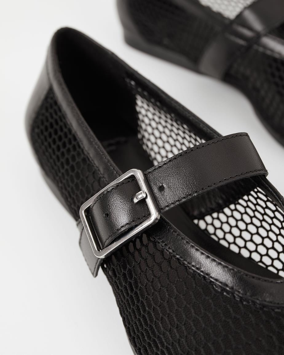 Vagabond Wioletta Ballerinas - Schwarzes, Leder/Netzstoff