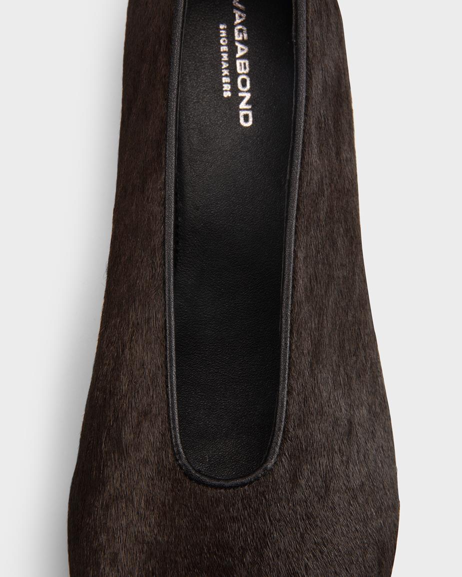 Vagabond Aleya Ballerinas - Dunkelbraunes, Hair-On-Leather