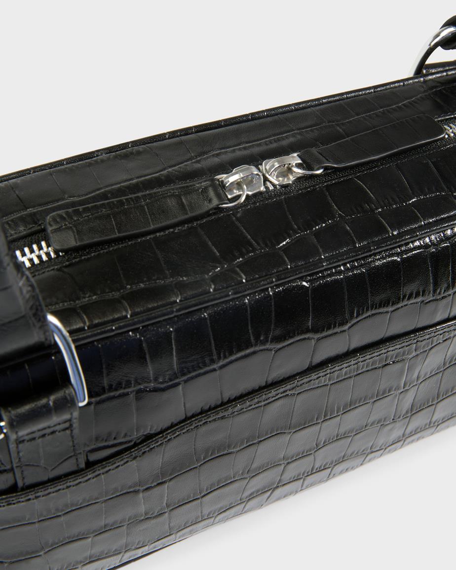 Vagabond Nomi Mini Tasche - Schwarzes, Geprägtes Leder