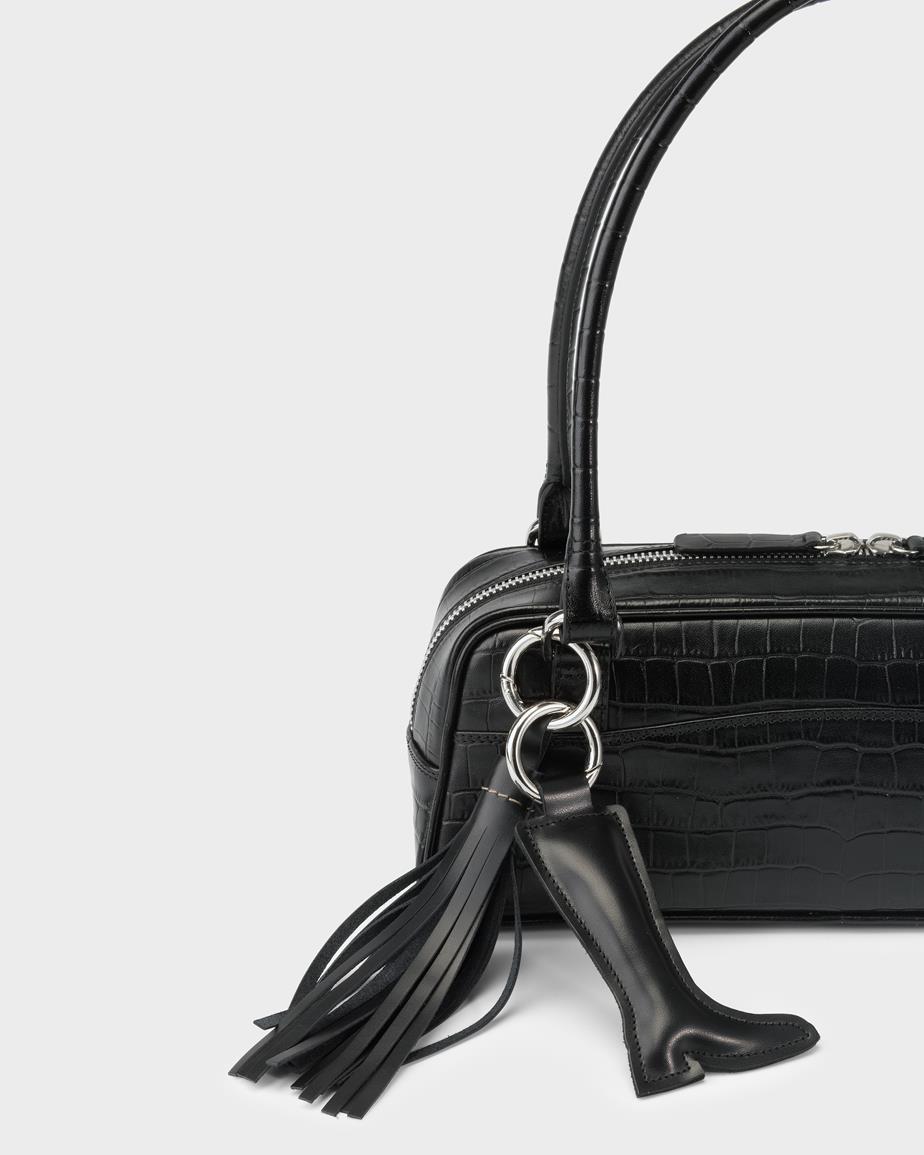 Vagabond Nomi Mini Tasche - Schwarzes, Geprägtes Leder