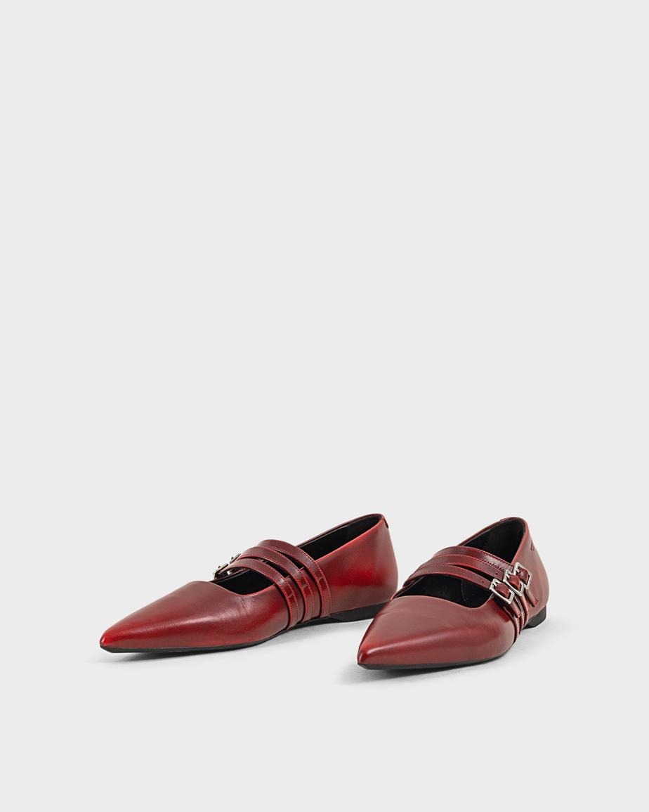 Vagabond Hermine Ballerinas - Rotes, Gebürstet Leder