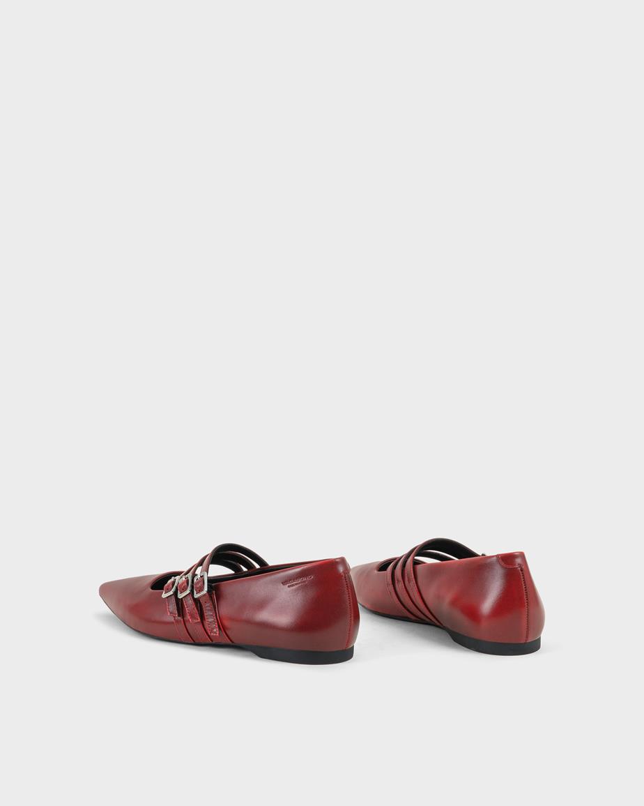 Vagabond Hermine Ballerinas - Rotes, Gebürstet Leder