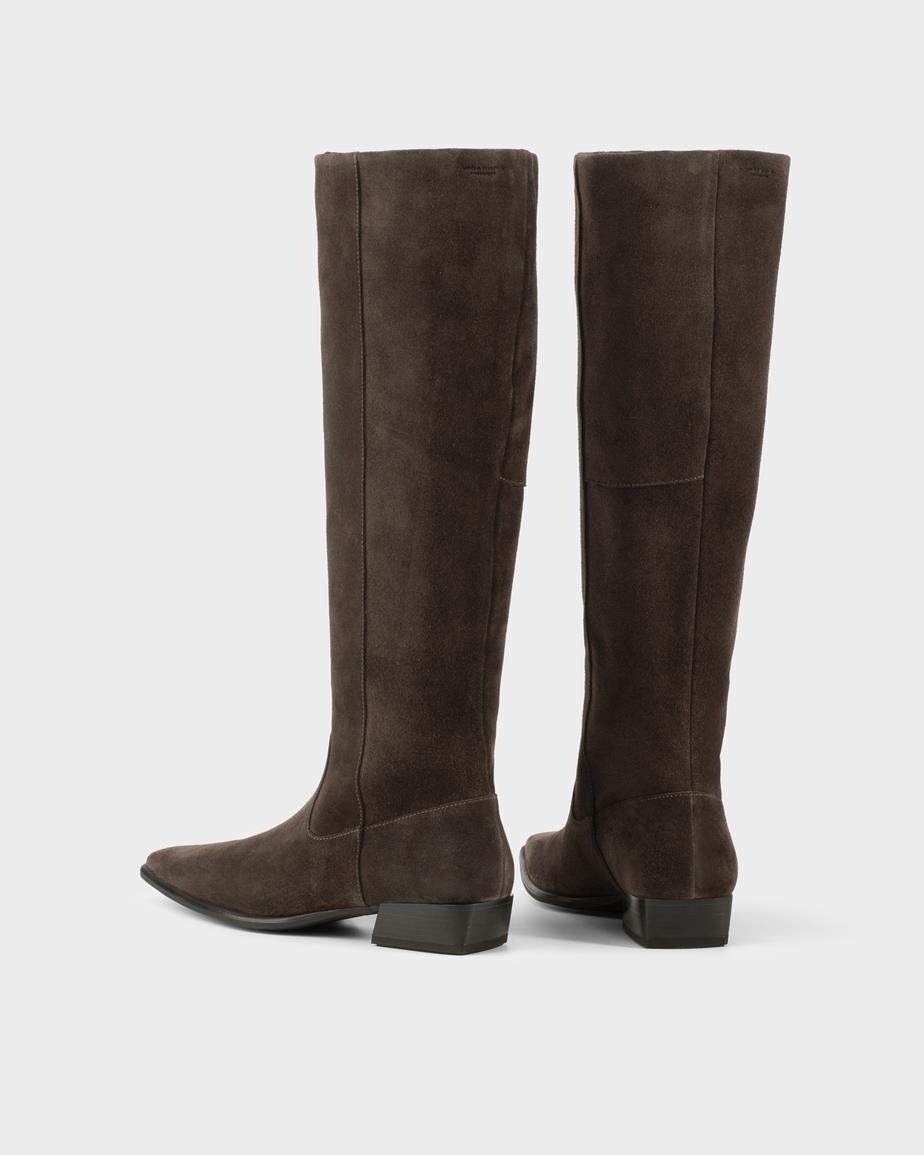 Vagabond Nella Hohe Stiefel - Dunkelbraunes, Veloursleder