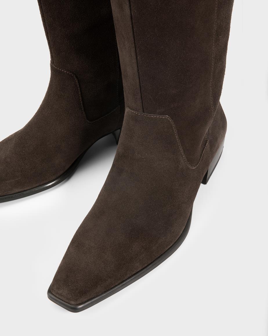 Vagabond Nella Hohe Stiefel - Dunkelbraunes, Veloursleder