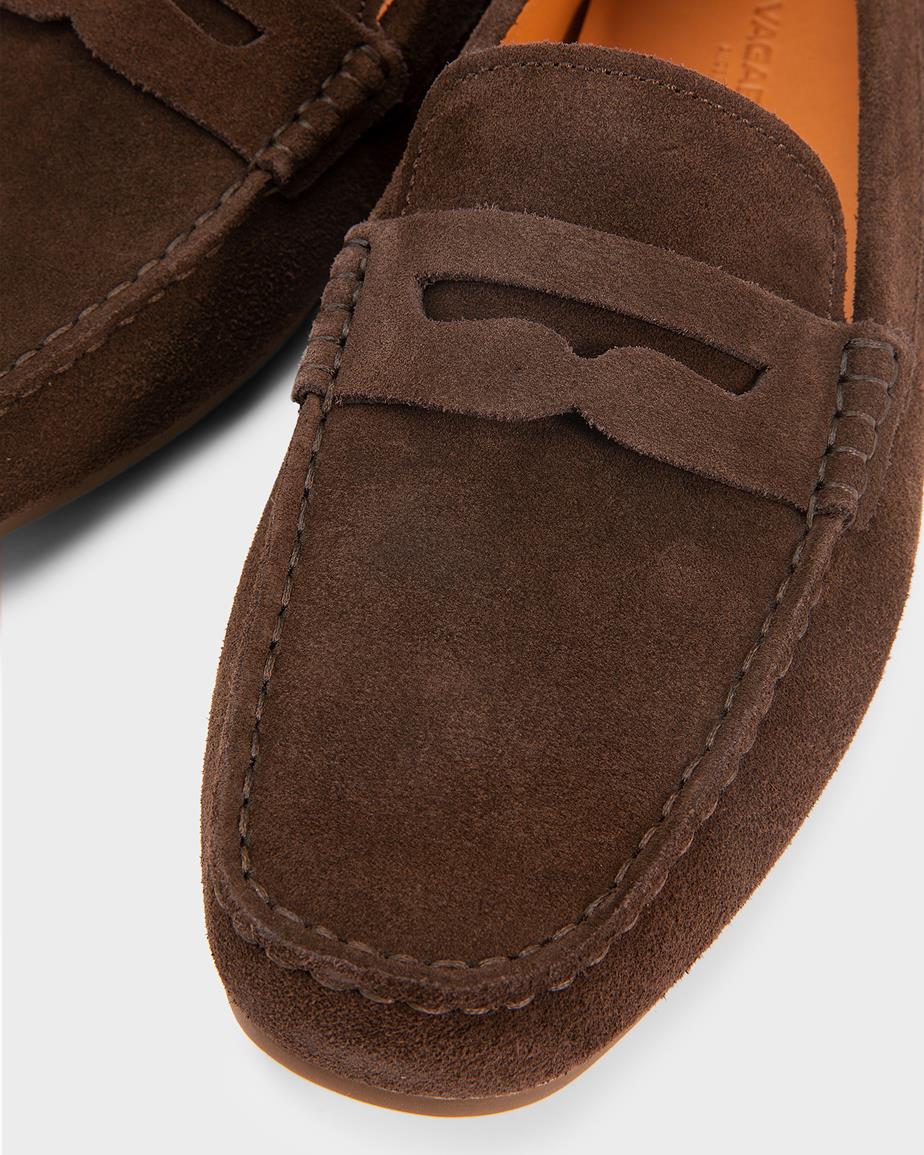 Vagabond Lorenzo Loafer - Dunkelbraunes, Veloursleder