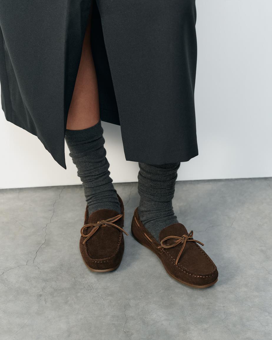 Vagabond Larissa Loafer - Dunkelbraunes, Veloursleder