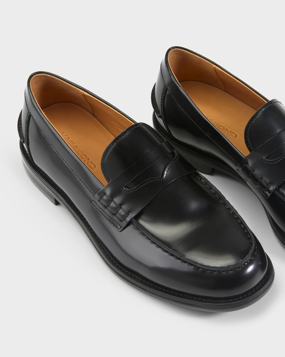 Vagabond Steven Loafer - Schwarzes, Poliertes Leder