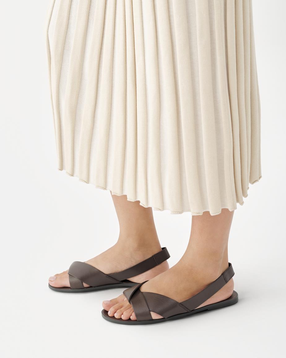 Vagabond Tia 2.0 Sandalen - Dunkelbraunes, Leder