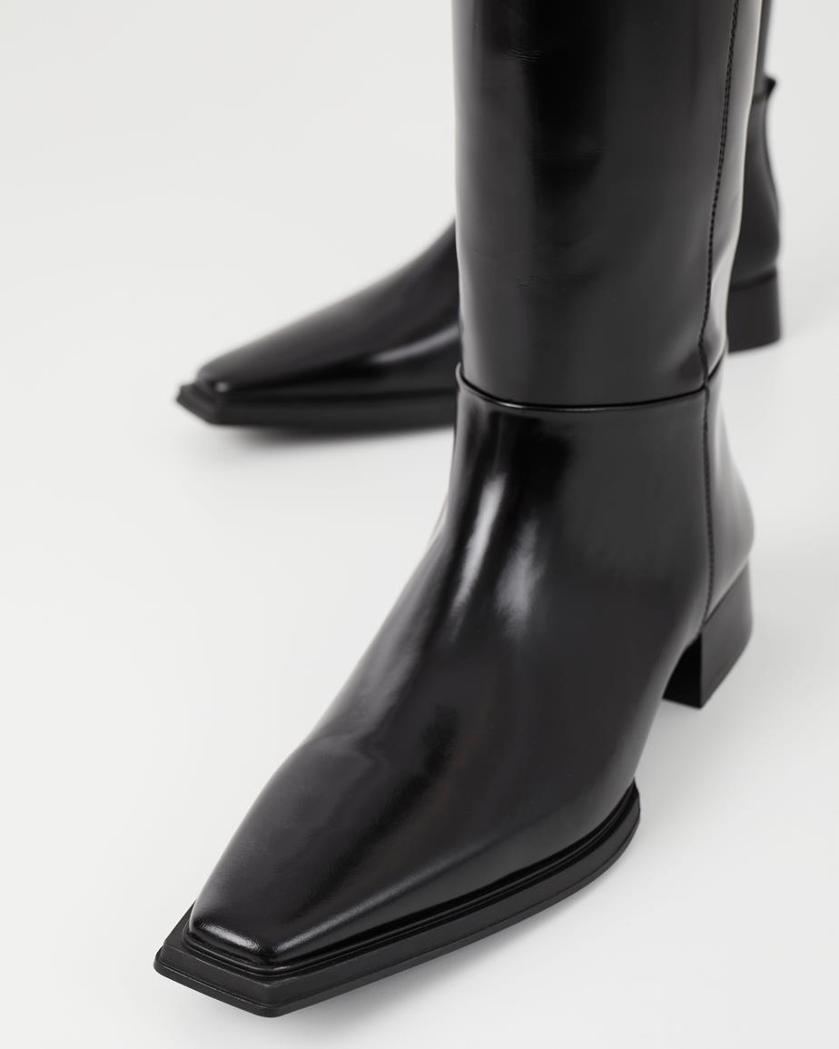 Vagabond Eida Hohe Stiefel - Schwarzes, Poliertes Leder