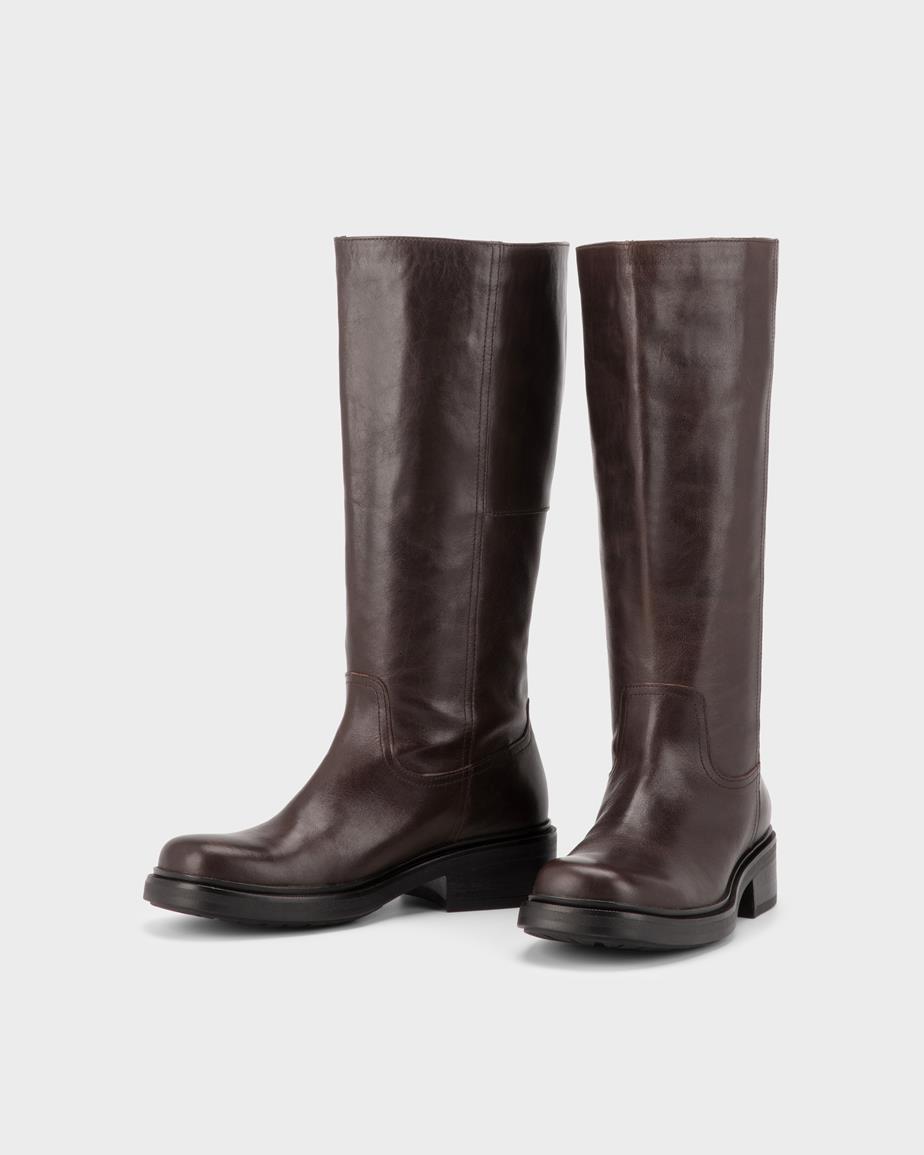 Vagabond Karlie Hohe Stiefel - Dunkelbraunes, Leder