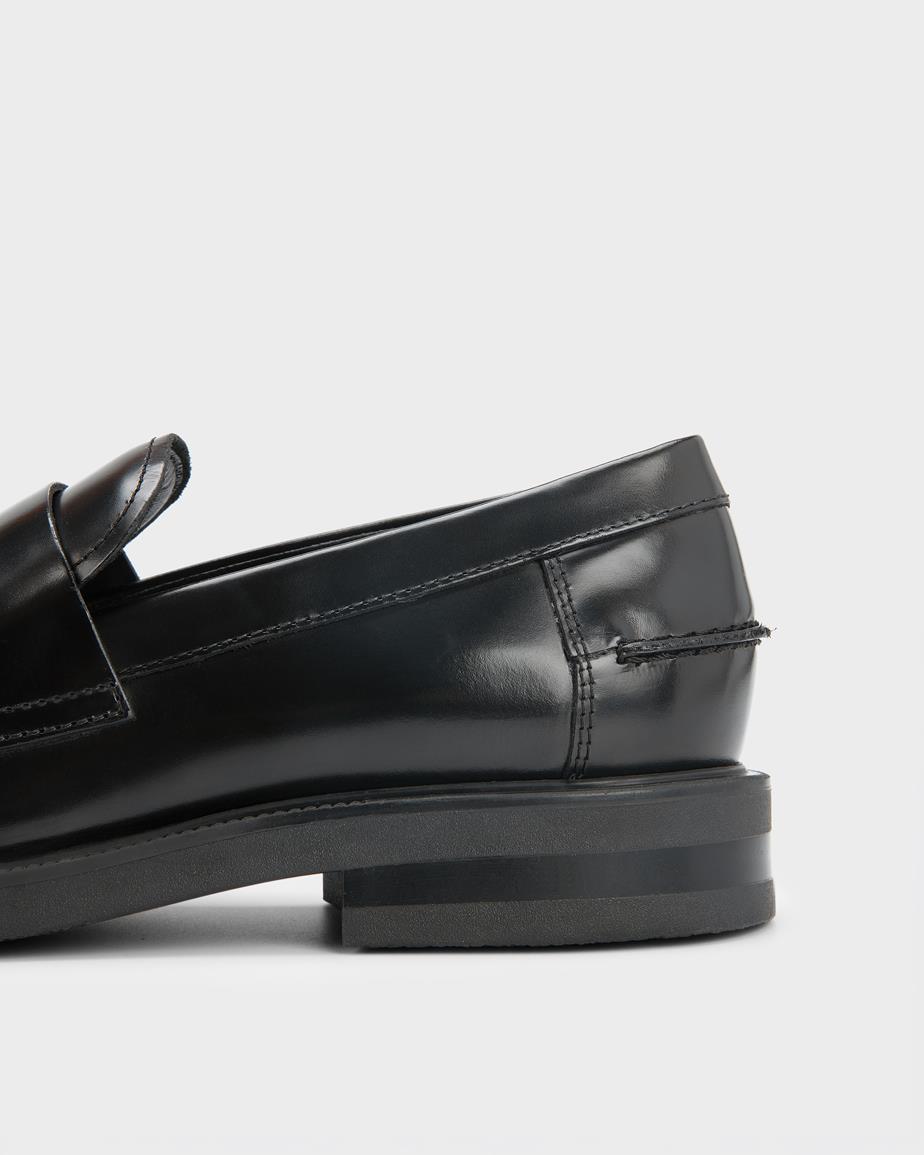 Vagabond Floyd Loafer - Schwarzes, Poliertes Leder