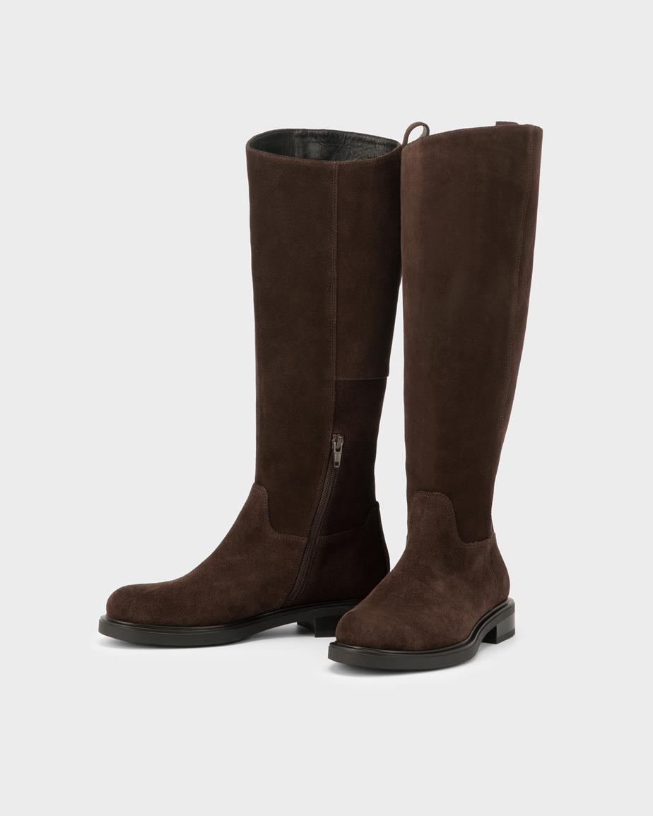 Vagabond Freya Hohe Stiefel - Dunkelbraunes, Veloursleder