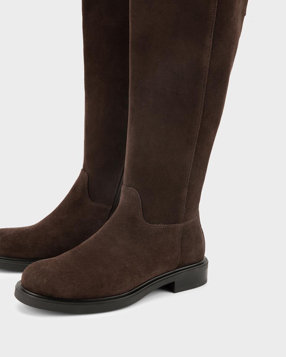 Vagabond Freya Hohe Stiefel - Dunkelbraunes, Veloursleder