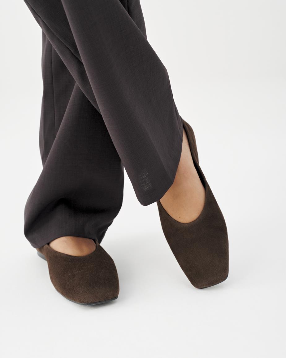 Vagabond Delia Ballerinas - Dunkelbraunes, Veloursleder