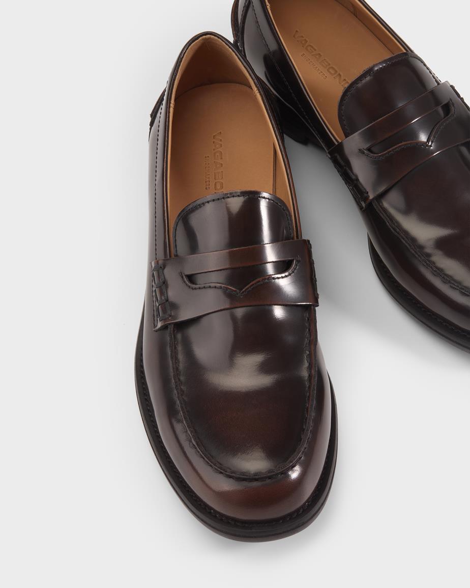 Vagabond Steven Loafer - Dunkelbraunes, Poliertes Leder