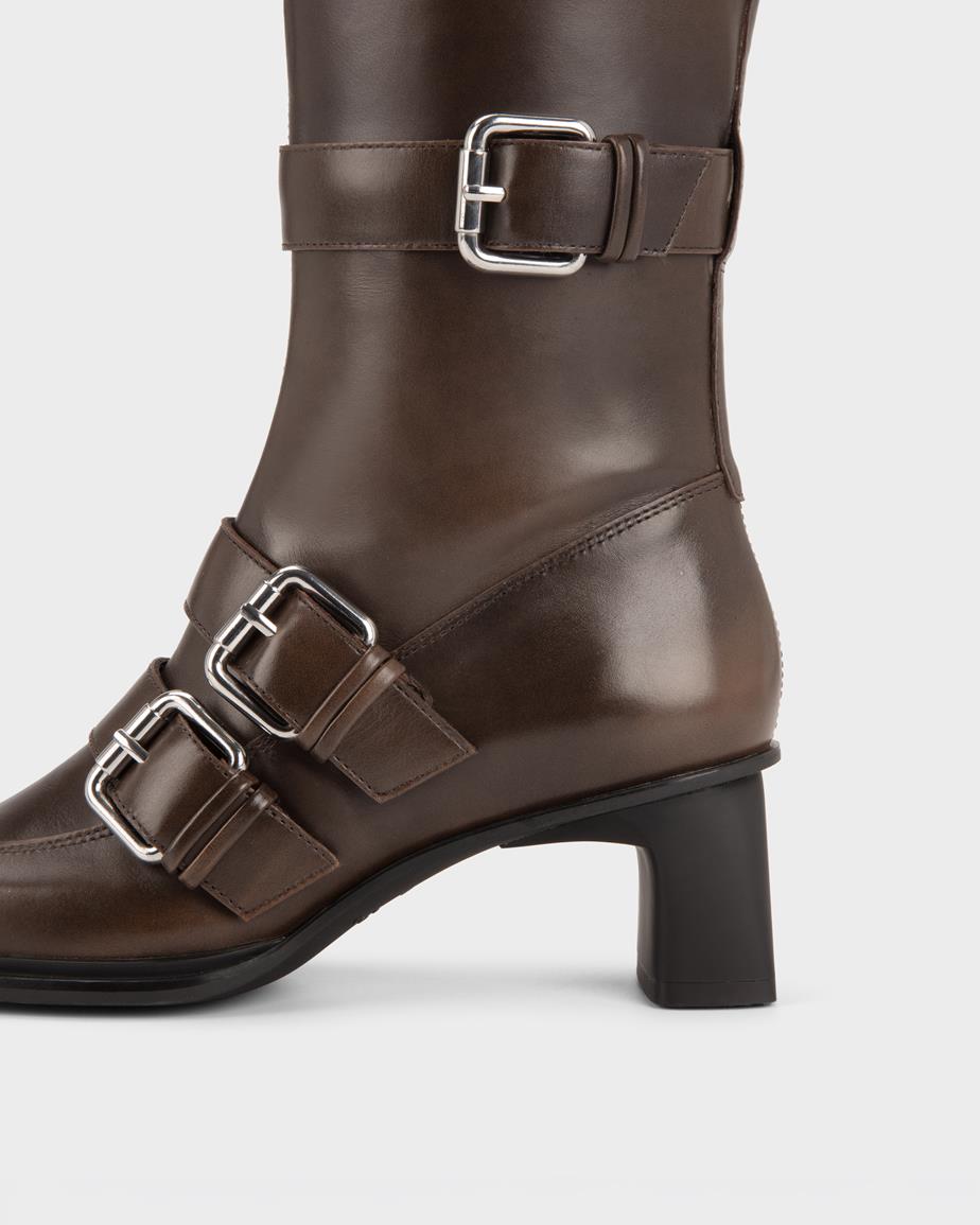 Vagabond Elvina Hohe Stiefel - Braunes, Gebürstet Leder