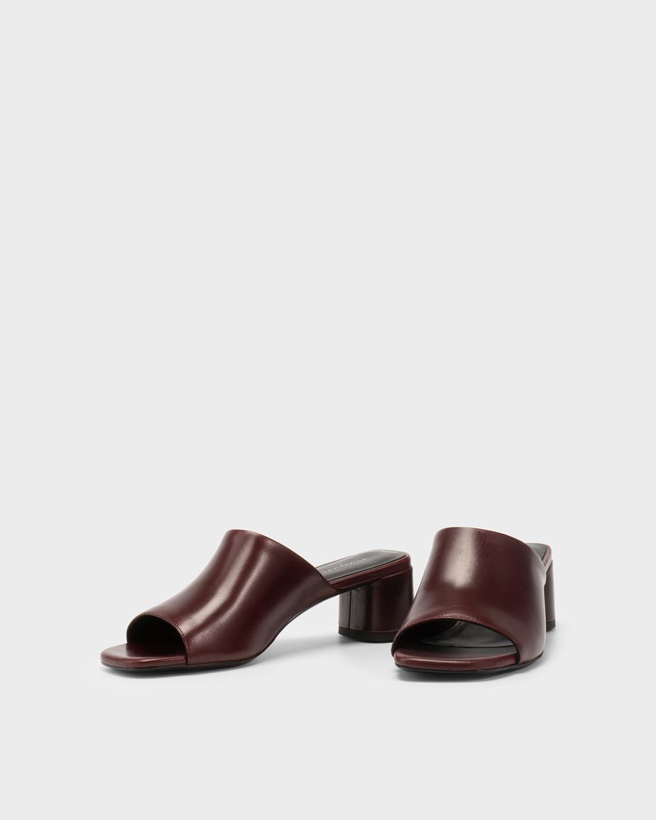 Vagabond Piper Mules - Dunkelrotes, Leder