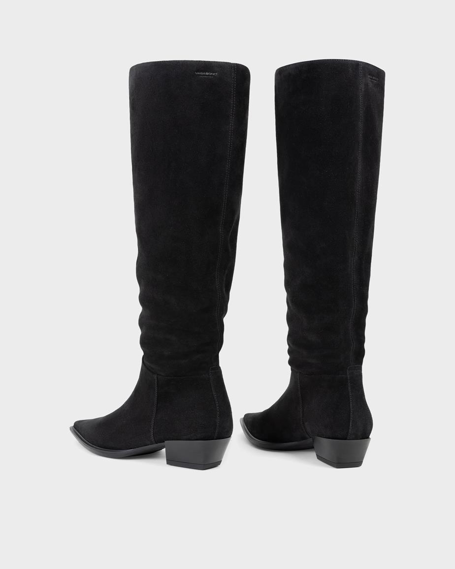 Vagabond Cassie Hohe Stiefel - Schwarzes, Veloursleder