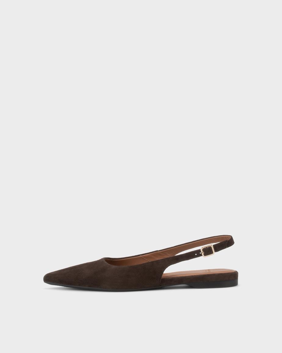 Vagabond Hermine Ballerinas - Dunkelbraunes, Veloursleder