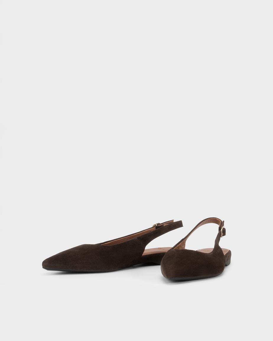 Vagabond Hermine Ballerinas - Dunkelbraunes, Veloursleder