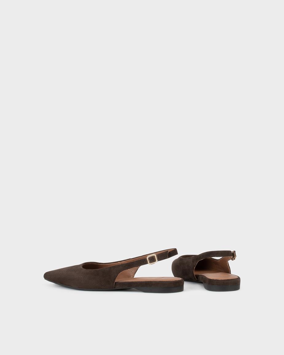 Vagabond Hermine Ballerinas - Dunkelbraunes, Veloursleder