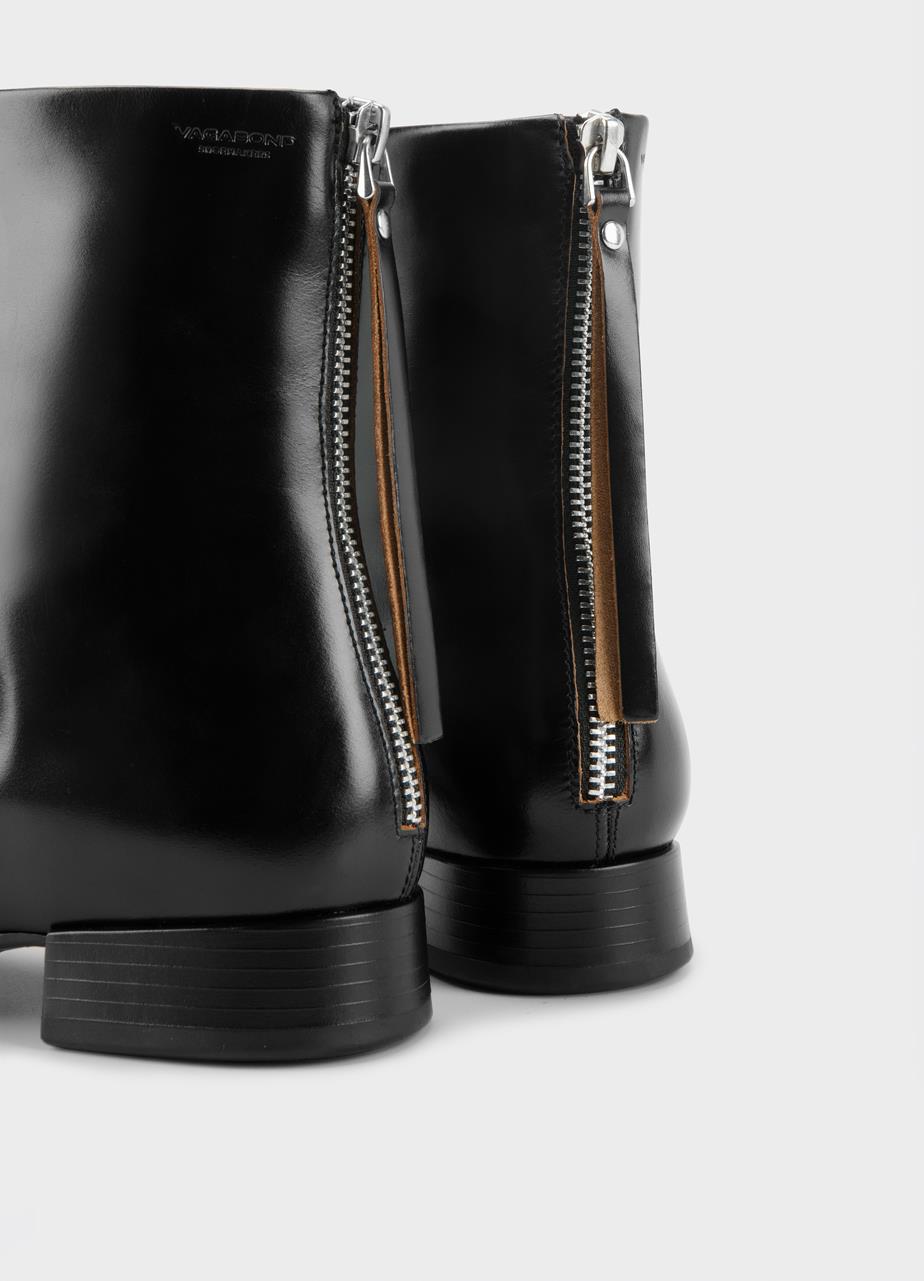 Vagabond Mona Stiefel - Schwarzes, Leder/Kontrastkanten