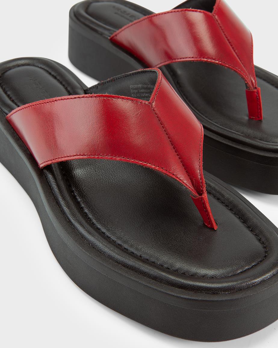 Vagabond Danya Sandalen - Rotes, Gebürstet Leder