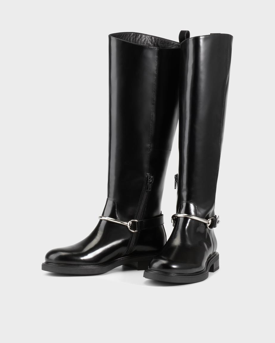 Vagabond Freya Hohe Stiefel - Schwarzes, Poliertes Leder