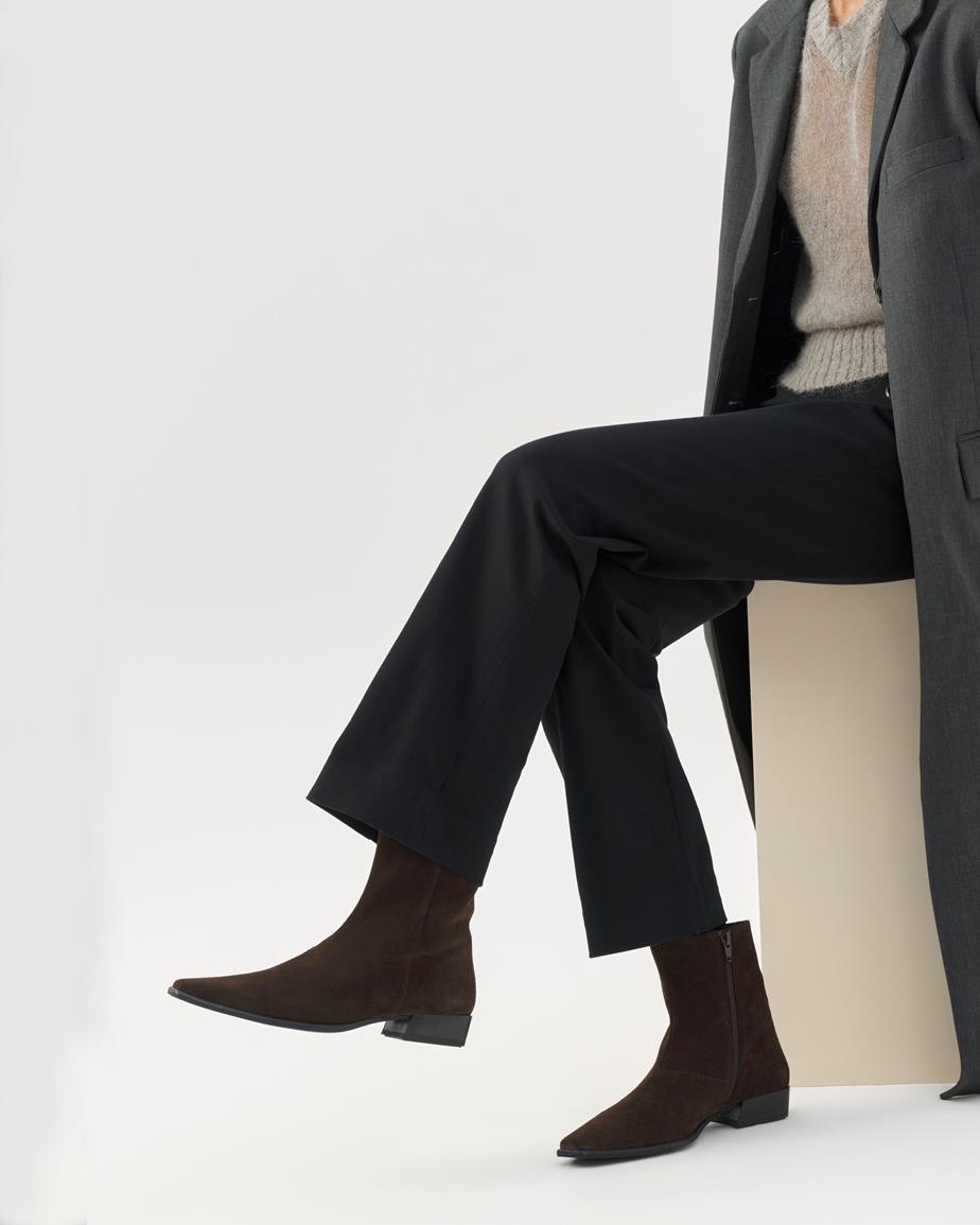 Vagabond Nella Stiefeletten - Dunkelbraunes, Veloursleder