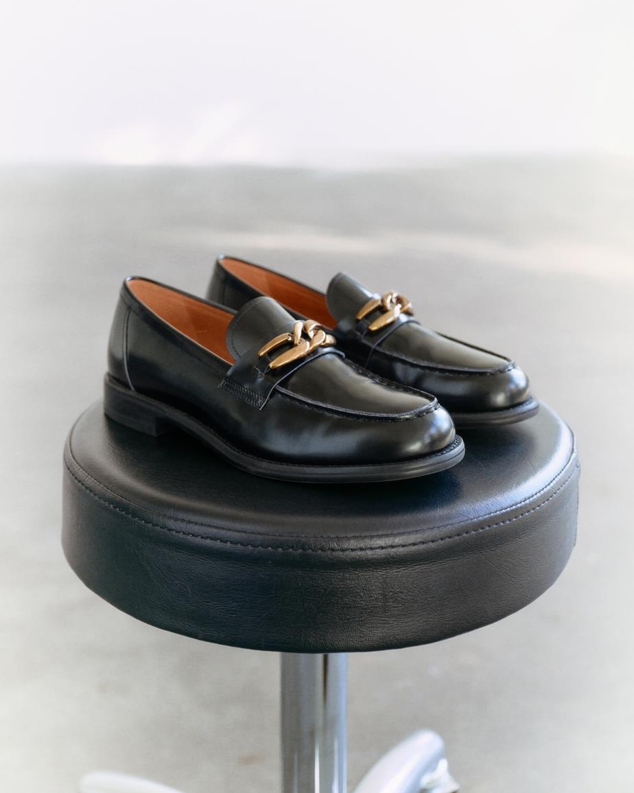 Vagabond Linn Loafer - Schwarzes, Poliertes Leder