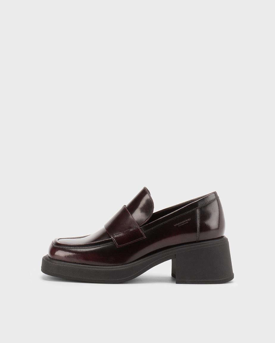 Vagabond Dorah Loafer - Dunkelrotes, Poliertes Leder
