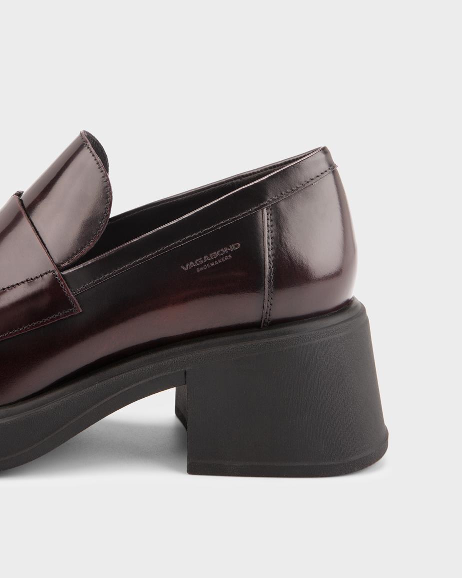 Vagabond Dorah Loafer - Dunkelrotes, Poliertes Leder