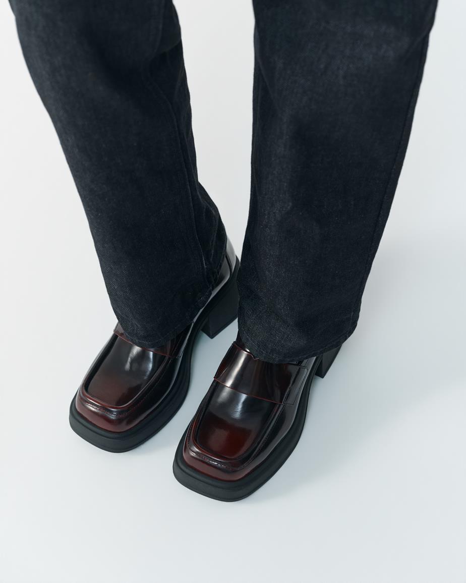 Vagabond Dorah Loafer - Dunkelrotes, Poliertes Leder