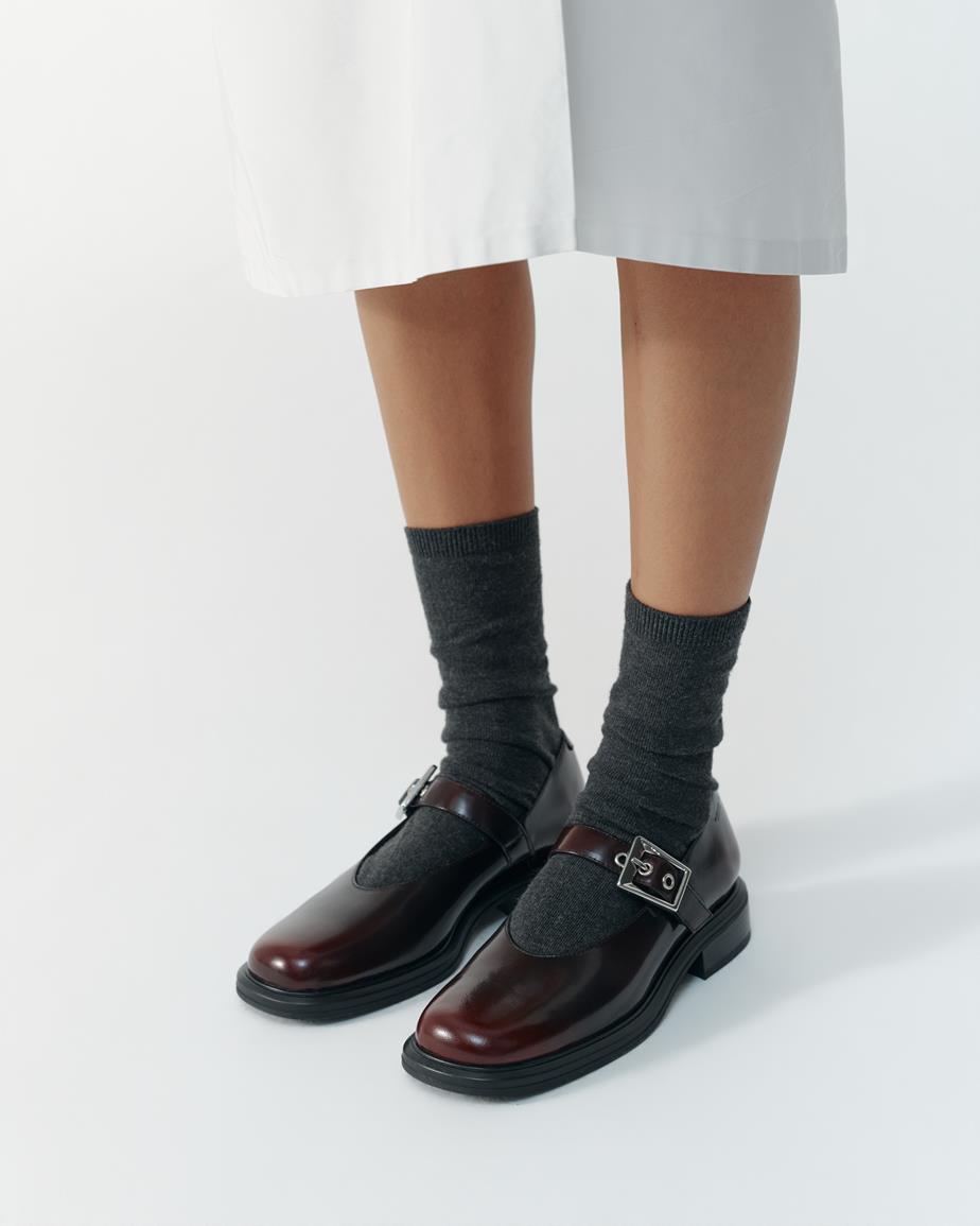 Vagabond Ellis Schuhe - Dunkelrotes, Poliertes Leder