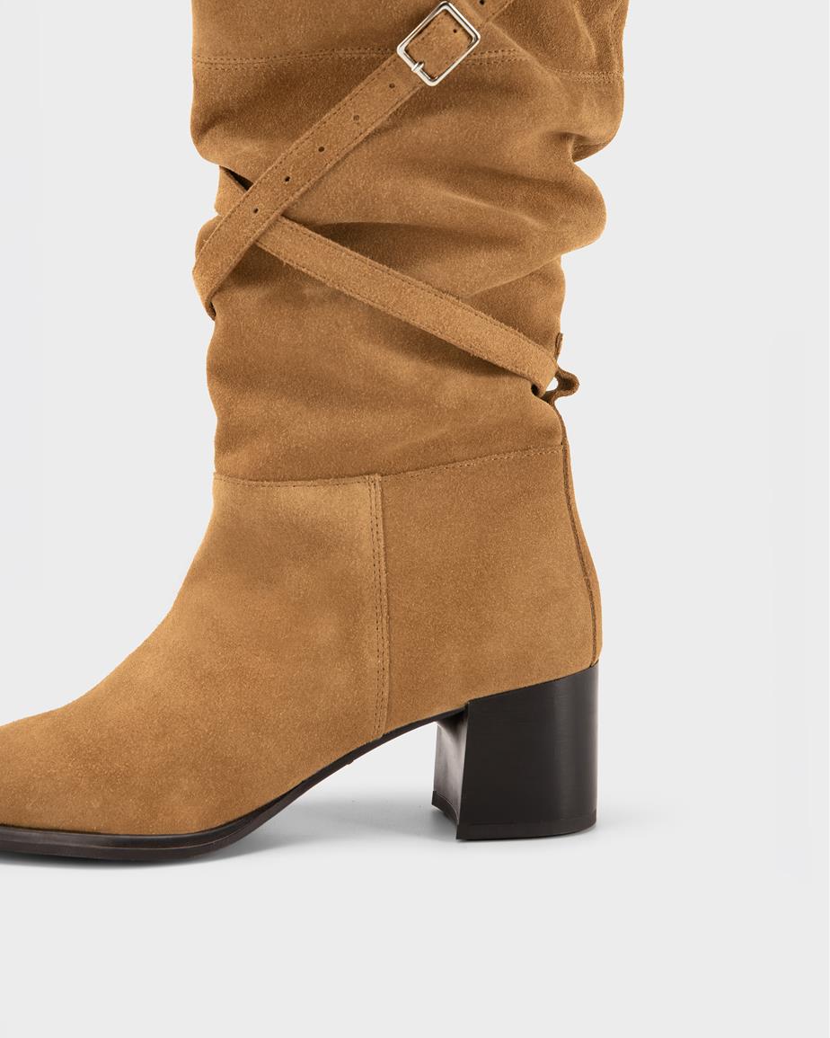 Vagabond Giselle Hohe Stiefel - Beiges, Veloursleder